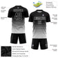 Custom Black White Pinstripe Fade Fashion Sublimation Soccer Uniform Jersey Limited