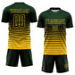 Custom Green Yellow Pinstripe Fade Fashion Sublimation Soccer Uniform Jersey Limited