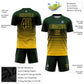 Custom Green Yellow Pinstripe Fade Fashion Sublimation Soccer Uniform Jersey Limited