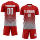 Custom Red White-Gray Pinstripe Fade Fashion Sublimation Soccer Uniform Jersey Limited