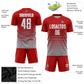 Custom Red White-Gray Pinstripe Fade Fashion Sublimation Soccer Uniform Jersey Limited