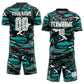 Custom Figure White-Aqua Sublimation Soccer Uniform Jersey Limited