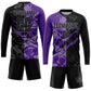 Custom Graffiti Pattern Black Purple-Gray Scratch Sublimation Soccer Uniform Jersey Limited