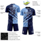 Custom Graffiti Pattern Navy-Light Blue Scratch Sublimation Soccer Uniform Jersey Limited