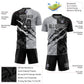 Custom Graffiti Pattern Black-Gray Scratch Sublimation Soccer Uniform Jersey Limited