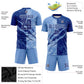 Custom Graffiti Pattern Royal-Light Blue Scratch Sublimation Soccer Uniform Jersey Limited