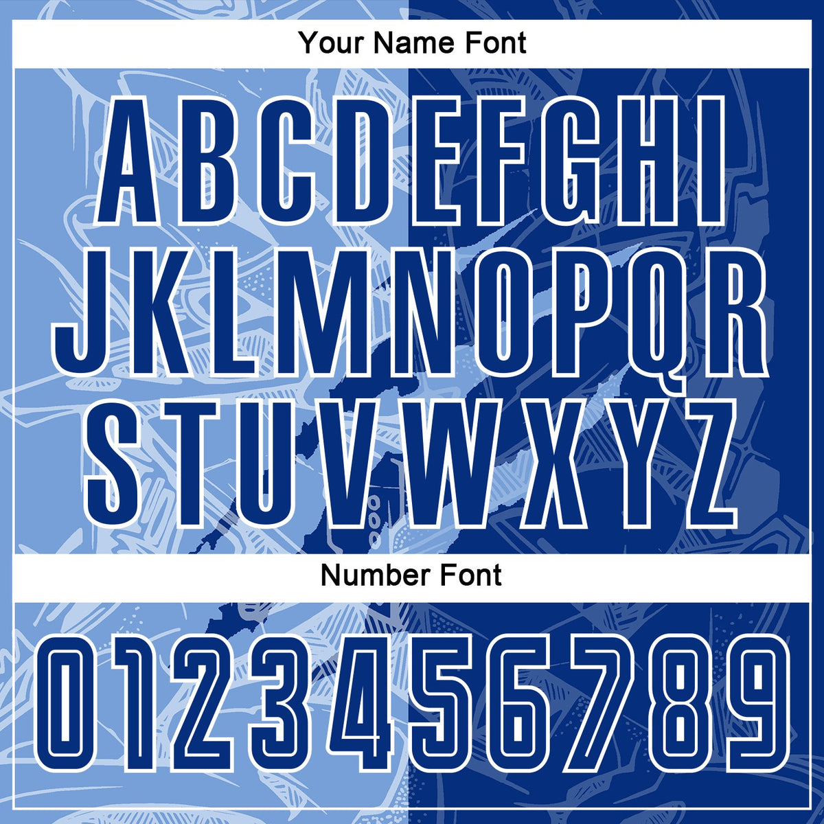 Custom Graffiti Pattern Royal-Light Blue Scratch Sublimation Soccer Uniform Jersey Limited