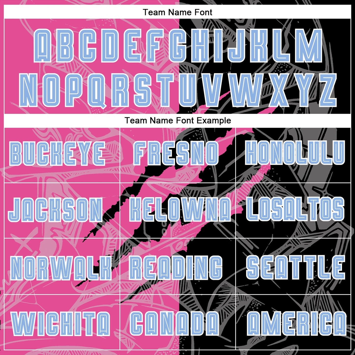 Custom Graffiti Pattern Light Blue Black-Pink Scratch Sublimation Soccer Uniform Jersey Limited