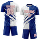 Custom Graffiti Pattern White Royal-Red Scratch Sublimation Soccer Uniform Jersey Limited