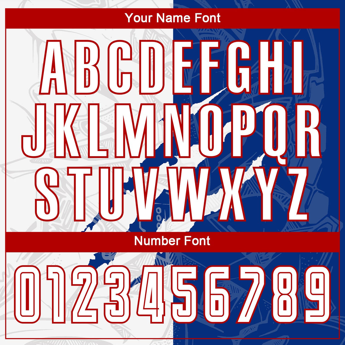 Custom Graffiti Pattern White Royal-Red Scratch Sublimation Soccer Uniform Jersey Limited