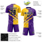 Custom Graffiti Pattern Black Purple Yellow-Gray Scratch Sublimation Soccer Uniform Jersey Limited