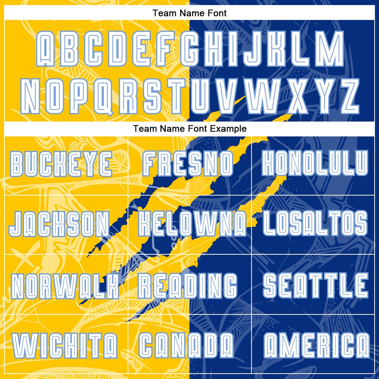 Custom Graffiti Pattern White Royal Yellow-Light Blue Scratch Sublimation Soccer Uniform Jersey Limited