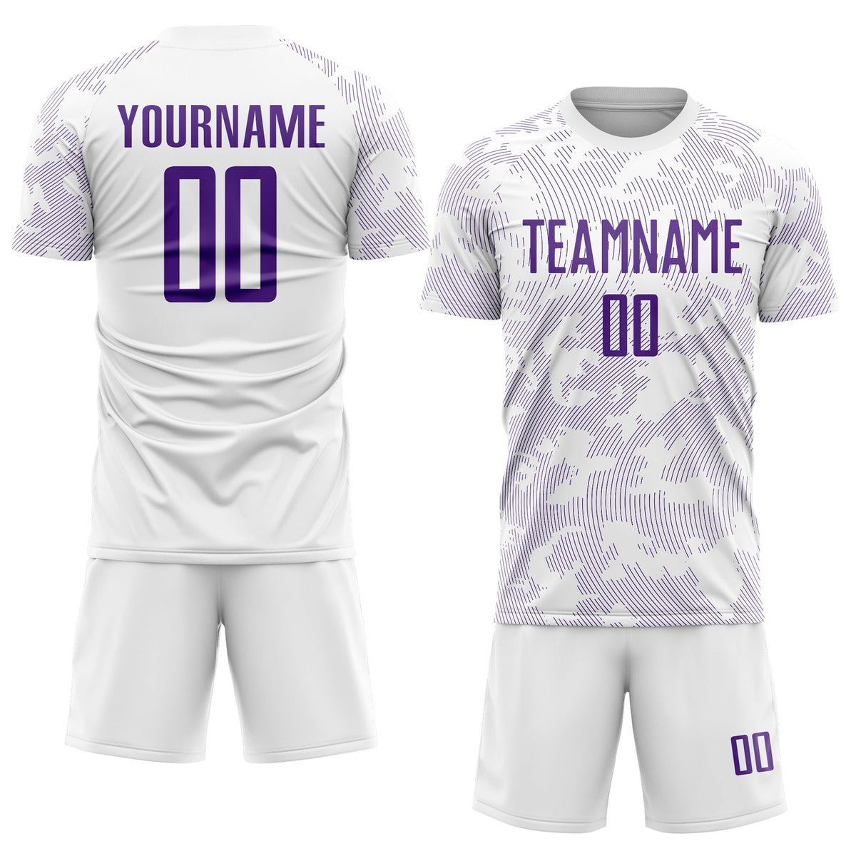 Custom White Purple Sublimation Soccer Uniform Jersey Limited