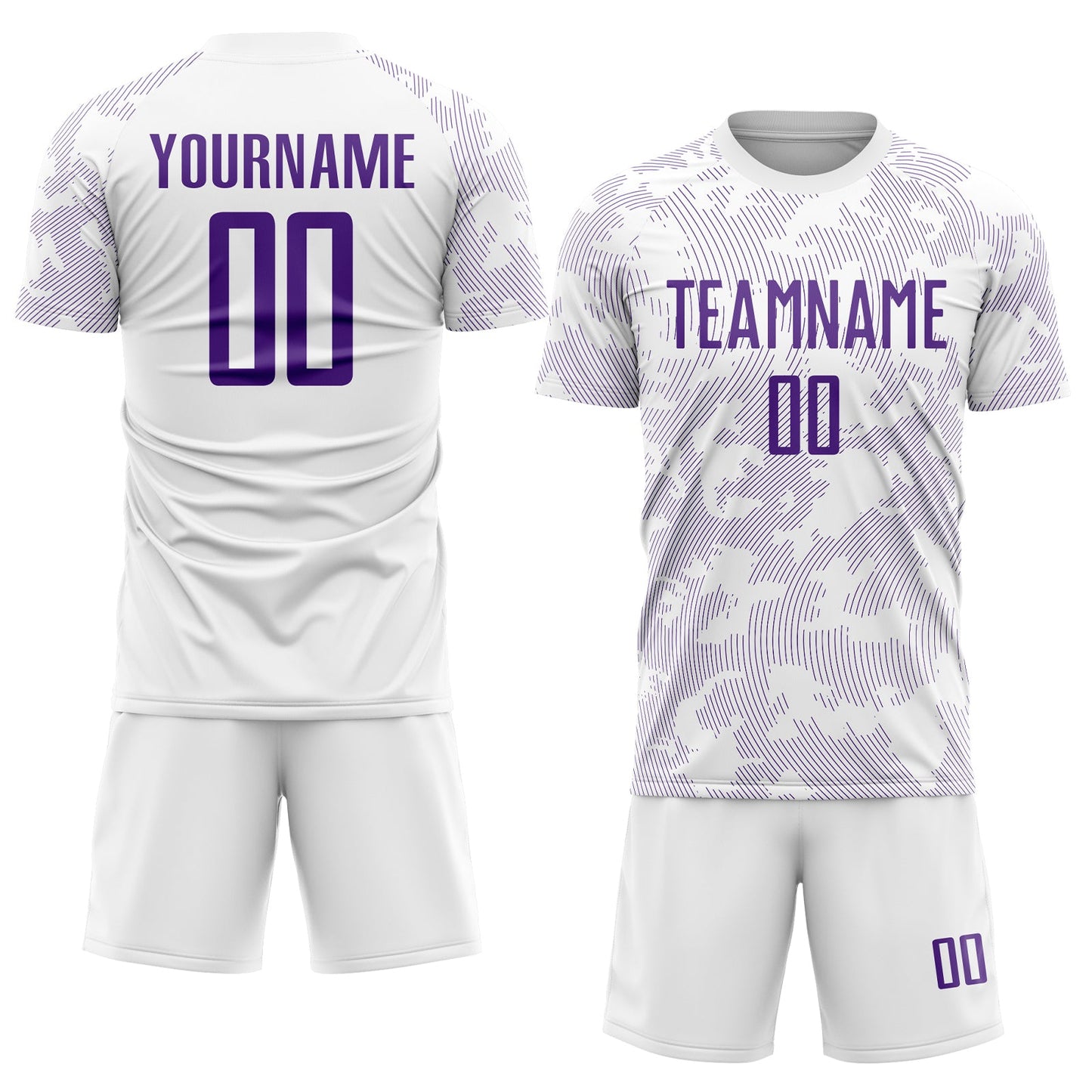 Custom White Purple Sublimation Soccer Uniform Jersey Limited