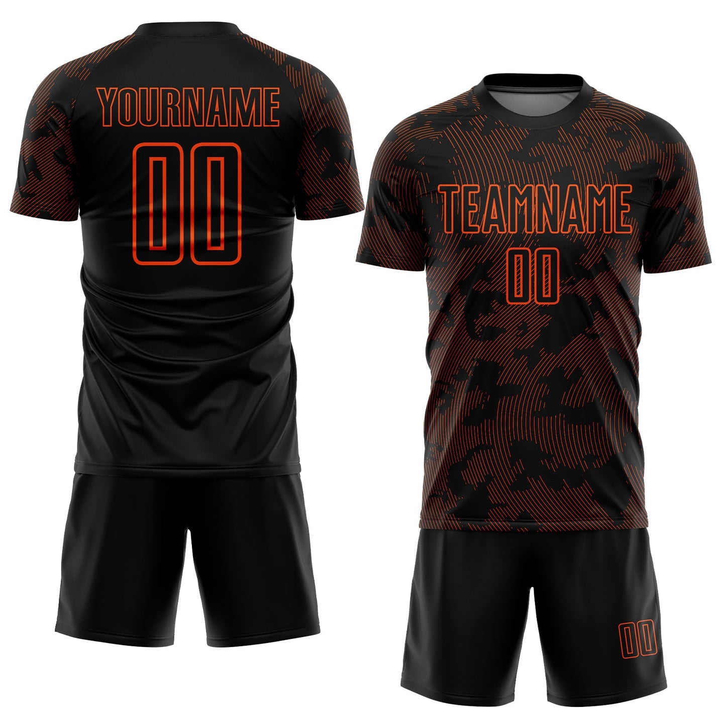 Custom Black Orange Sublimation Soccer Uniform Jersey Limited