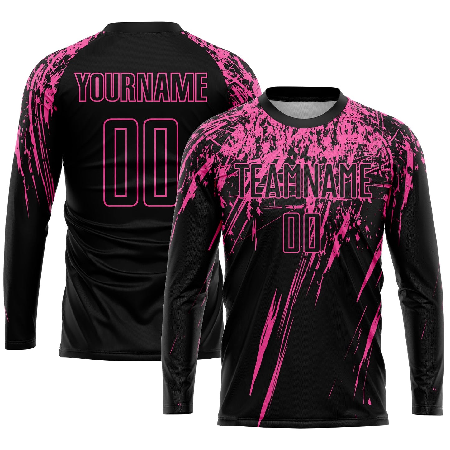 Custom Black Pink Sublimation Soccer Uniform Jersey Limited