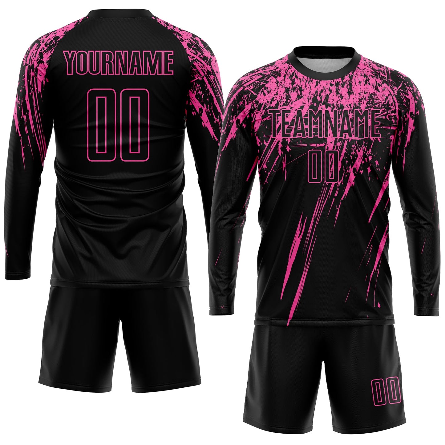 Custom Black Pink Sublimation Soccer Uniform Jersey Limited