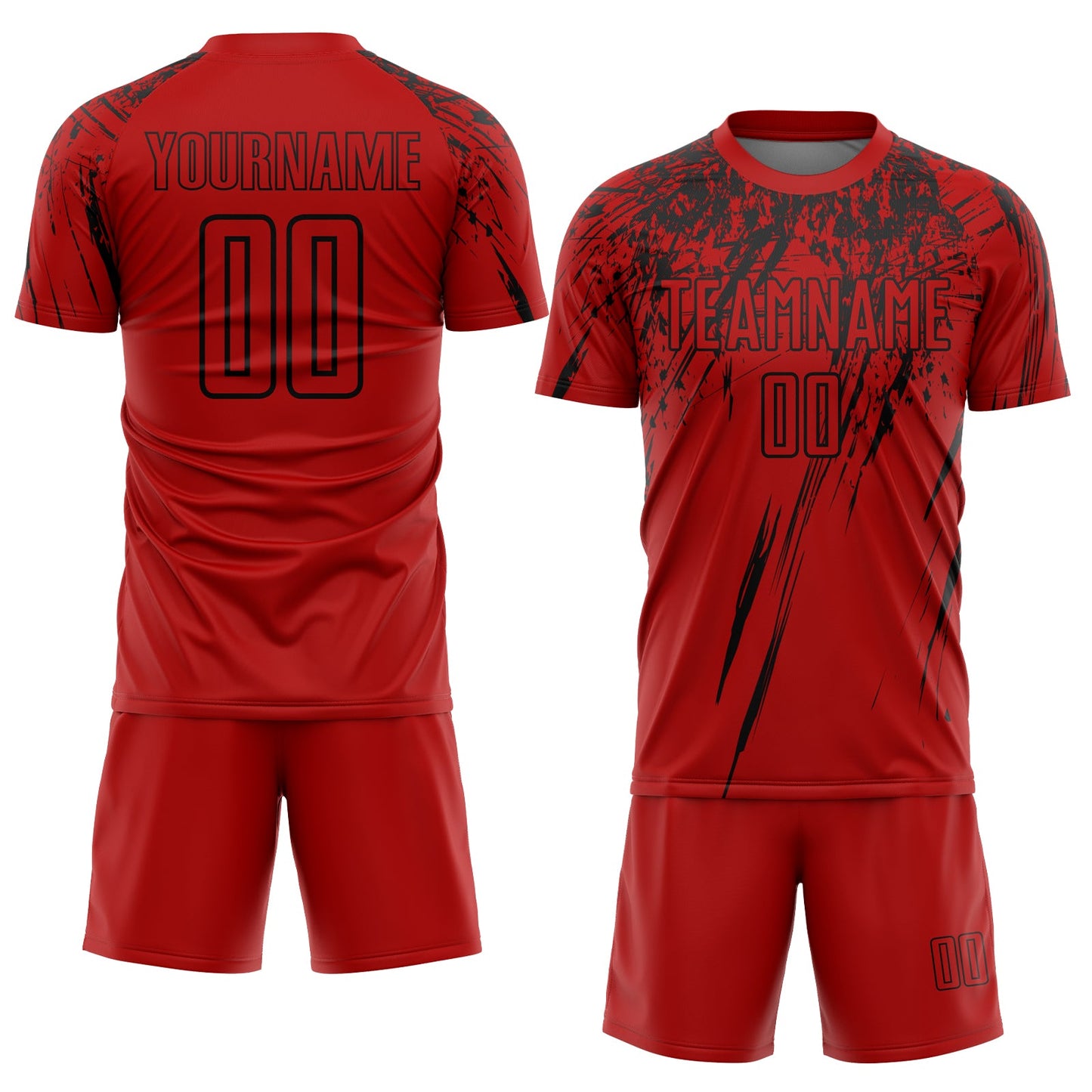 Custom Red Black Sublimation Soccer Uniform Jersey Limited