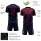 Custom Navy Red Sublimation Soccer Uniform Jersey Limited