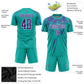 Custom Aqua Purple-White Sublimation Soccer Uniform Jersey Limited