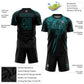 Custom Black Teal Sublimation Soccer Uniform Jersey Limited