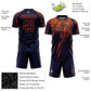 Custom Navy Orange Sublimation Soccer Uniform Jersey Limited
