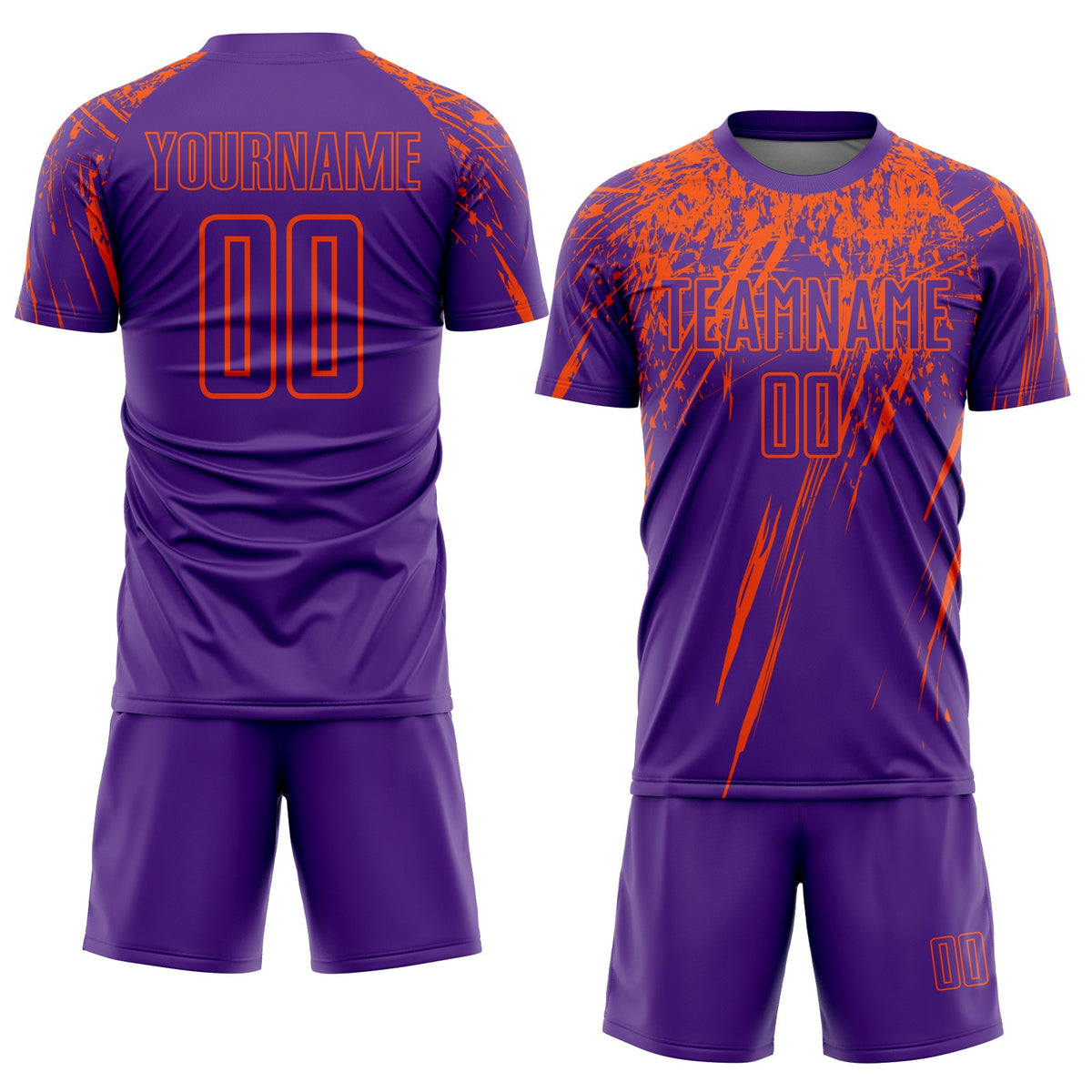 Custom Purple Orange Sublimation Soccer Uniform Jersey Limited