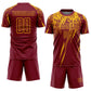 Custom Crimson Yellow Sublimation Soccer Uniform Jersey Limited