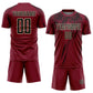 Custom Crimson Black-Cream Sublimation Soccer Uniform Jersey Limited
