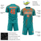 Custom Teal Orange-White Sublimation Soccer Uniform Jersey Limited