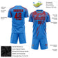 Custom Powder Blue Red-Navy Sublimation Soccer Uniform Jersey Limited
