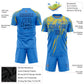 Custom Powder Blue Yellow-Navy Sublimation Soccer Uniform Jersey Limited