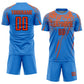 Custom Powder Blue Orange-Navy Sublimation Soccer Uniform Jersey Limited
