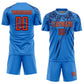 Custom Powder Blue Orange-Navy Sublimation Soccer Uniform Jersey Limited