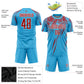 Custom Sky Blue Red-White Sublimation Soccer Uniform Jersey Limited