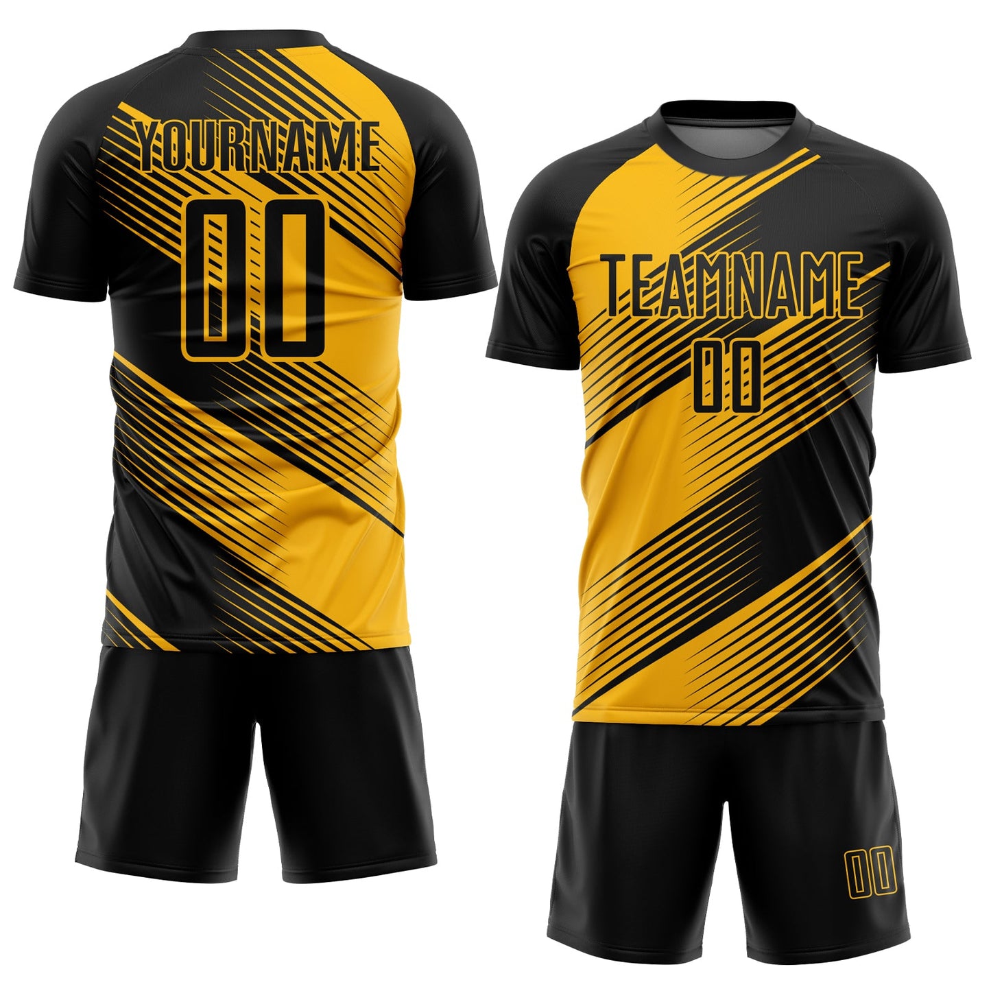 Custom Gold Black Sublimation Soccer Uniform Jersey Limited
