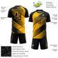 Custom Gold Black Sublimation Soccer Uniform Jersey Limited