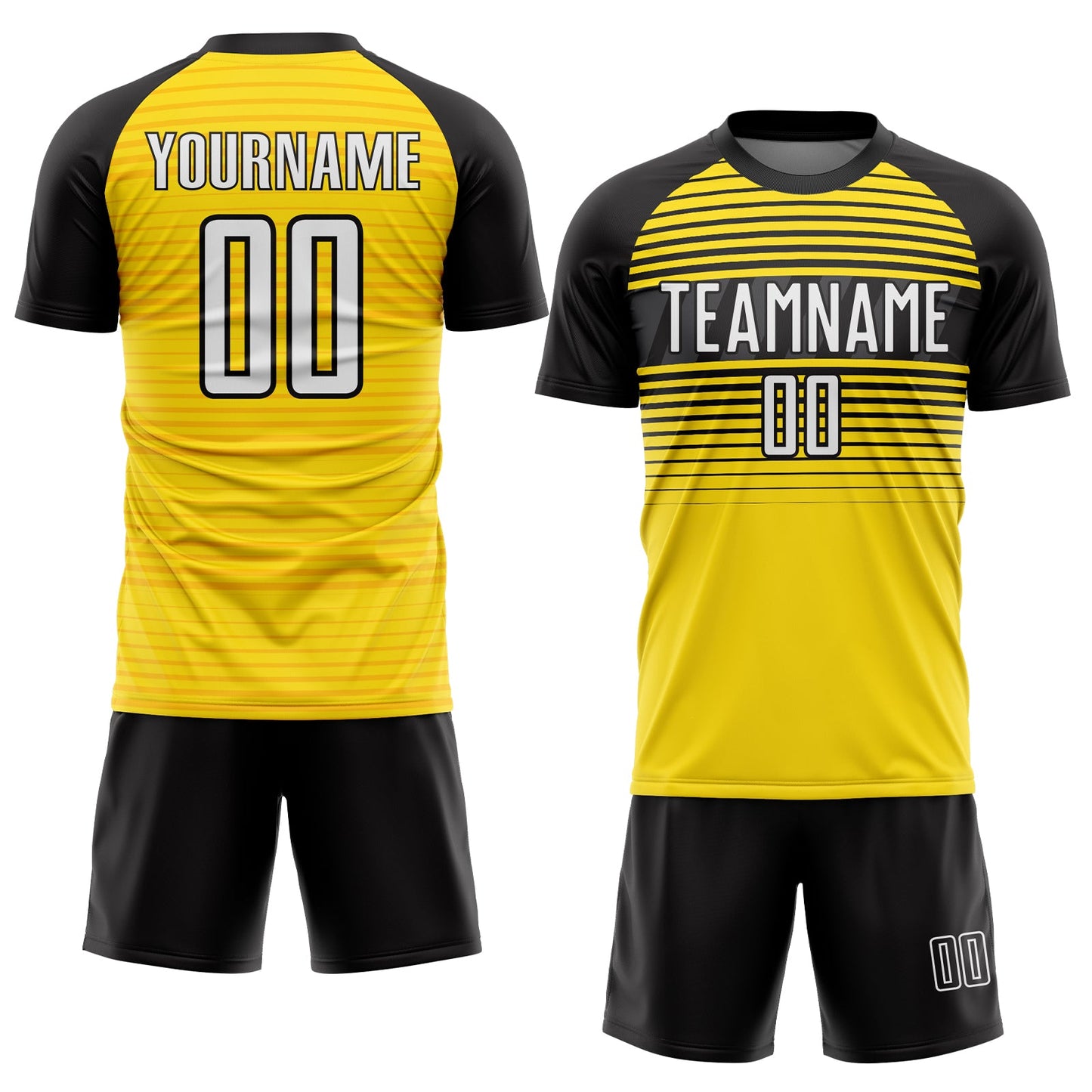 Custom Yellow White-Black Sublimation Soccer Uniform Jersey Limited