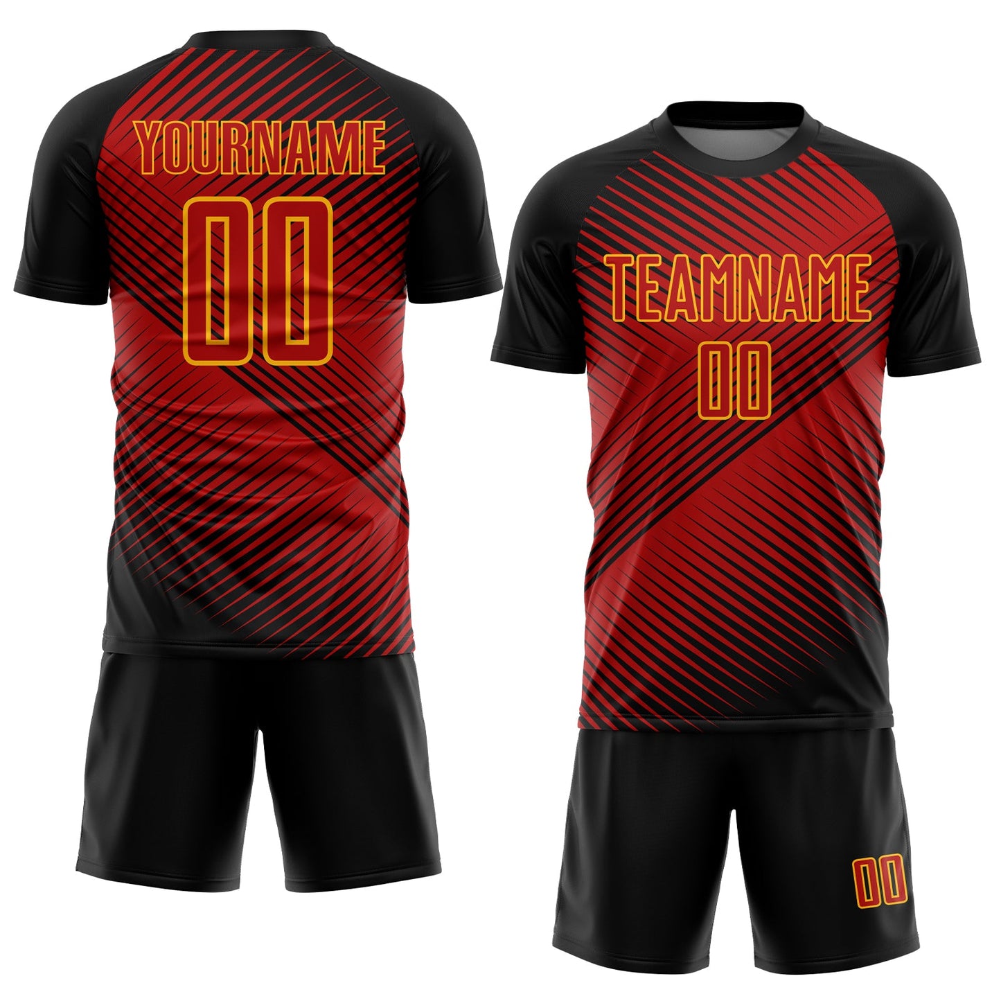 Custom Red Black-Yellow Sublimation Soccer Uniform Jersey Limited
