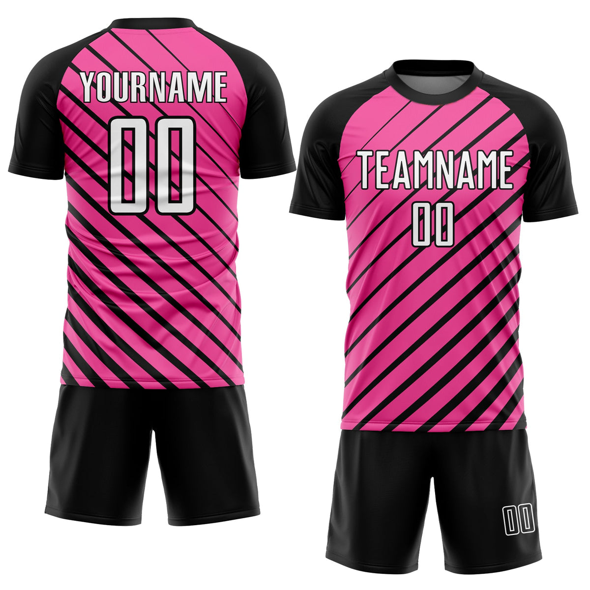 Custom Pink White-Black Sublimation Soccer Uniform Jersey Limited
