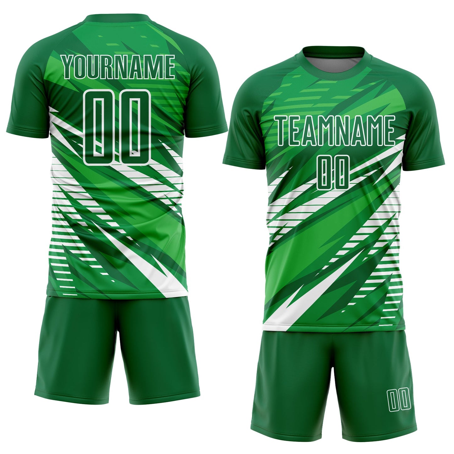 Custom Kelly Green White Sublimation Soccer Uniform Jersey Limited