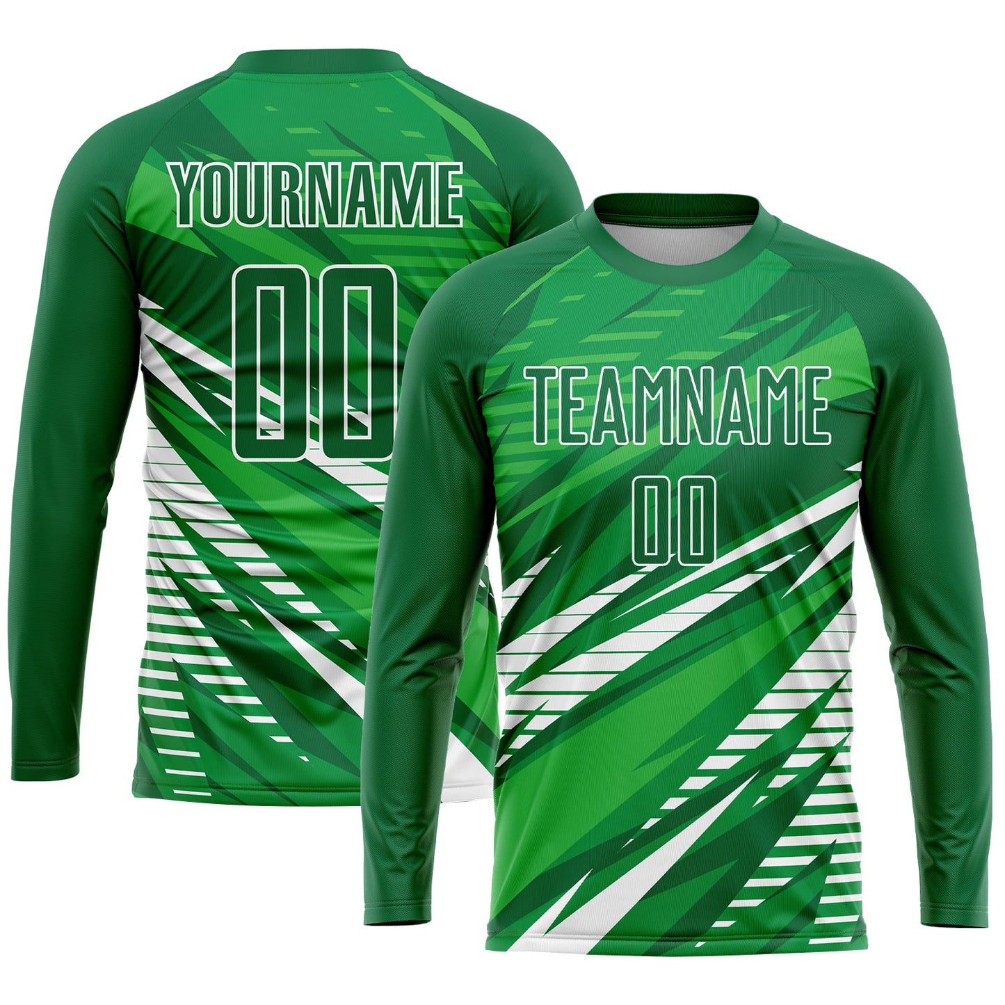 Custom Kelly Green White Sublimation Soccer Uniform Jersey Limited