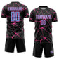 Custom Black Light Blue-Pink Sublimation Soccer Uniform Jersey Limited