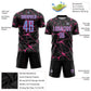 Custom Black Light Blue-Pink Sublimation Soccer Uniform Jersey Limited