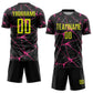 Custom Black Neon Yellow-Pink Sublimation Soccer Uniform Jersey Limited