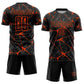 Custom Black Orange Sublimation Soccer Uniform Jersey Limited