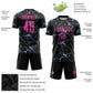 Custom Black Pink-Light Blue Sublimation Soccer Uniform Jersey Limited