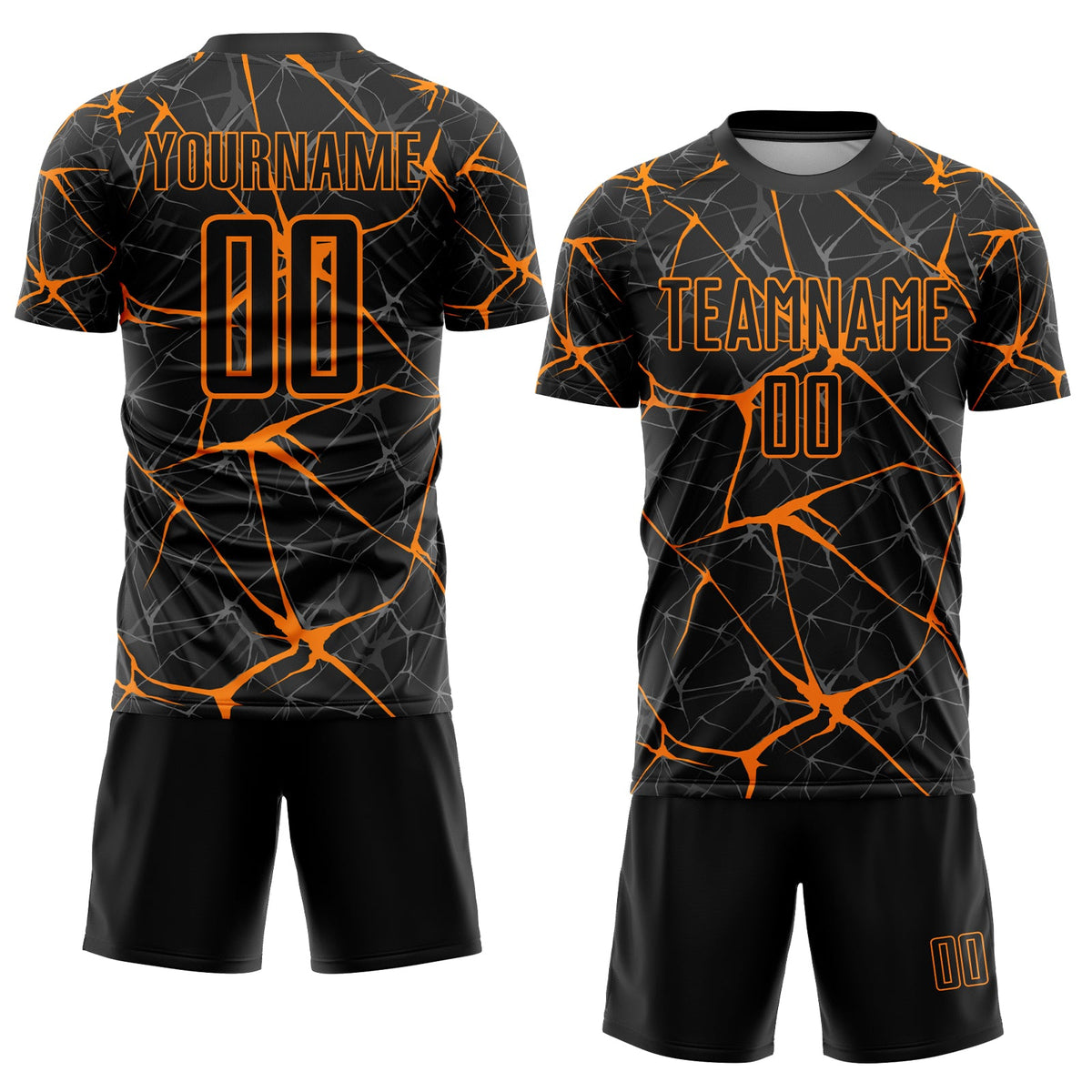 Custom Black Bay Orange Sublimation Soccer Uniform Jersey Limited