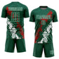 Custom Green Red-White Sublimation Mexico Soccer Uniform Jersey Limited