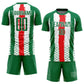 Custom Kelly Green Red-White Sublimation Mexico Soccer Uniform Jersey Limited